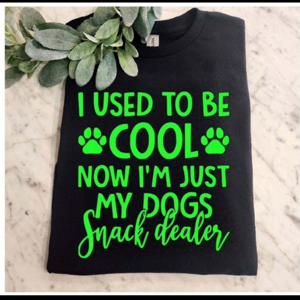 Dog mom shirt I Use To Be Cool But Now Im A snack dealer funny Green
